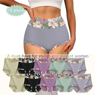 Super Soft Floral Print High Waist Panties - All-Season Comfort for Women!